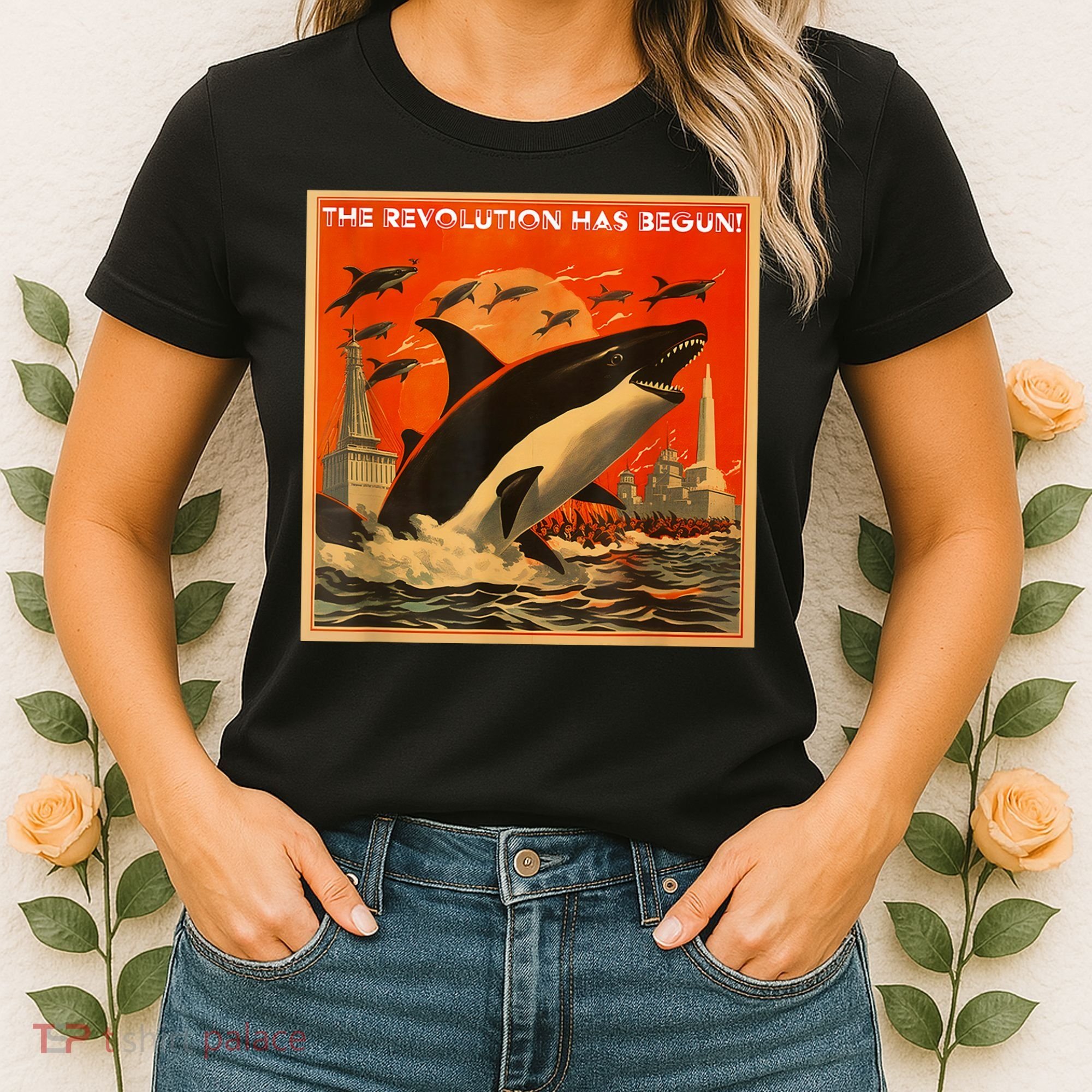 The Revolution Has Begin White Gladis Orcas Eat The Rich Women's T-Shirt