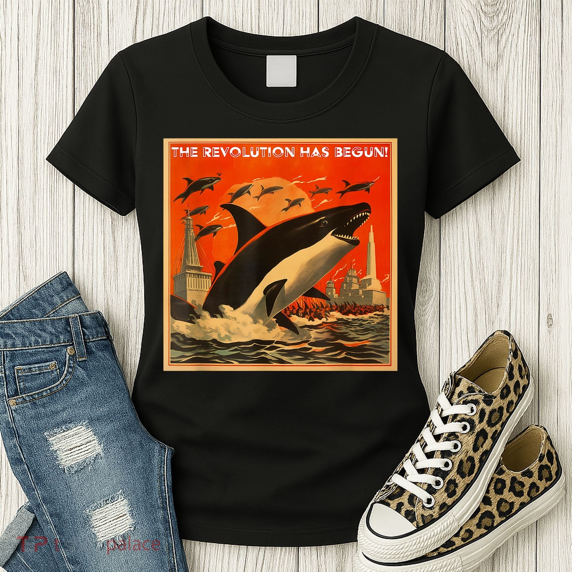 The Revolution Has Begin White Gladis Orcas Eat The Rich Women's T-Shirt