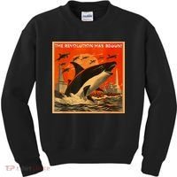 The Revolution Has Begin White Gladis Orcas Eat The Rich Kids Sweatshirt thumb 0