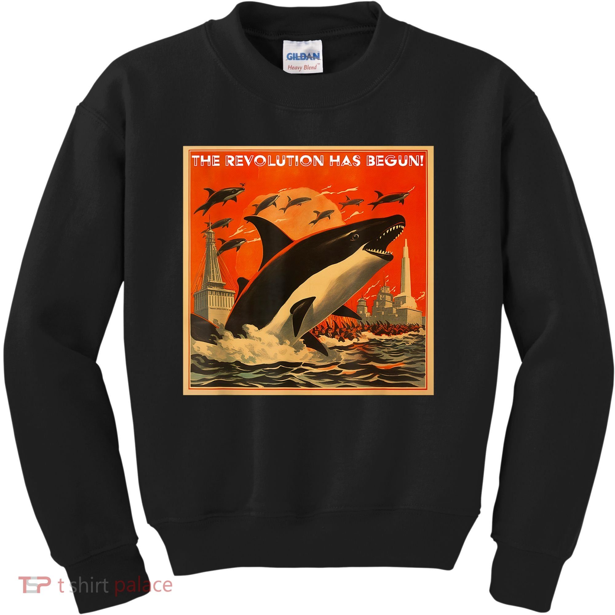The Revolution Has Begin White Gladis Orcas Eat The Rich Kids Sweatshirt