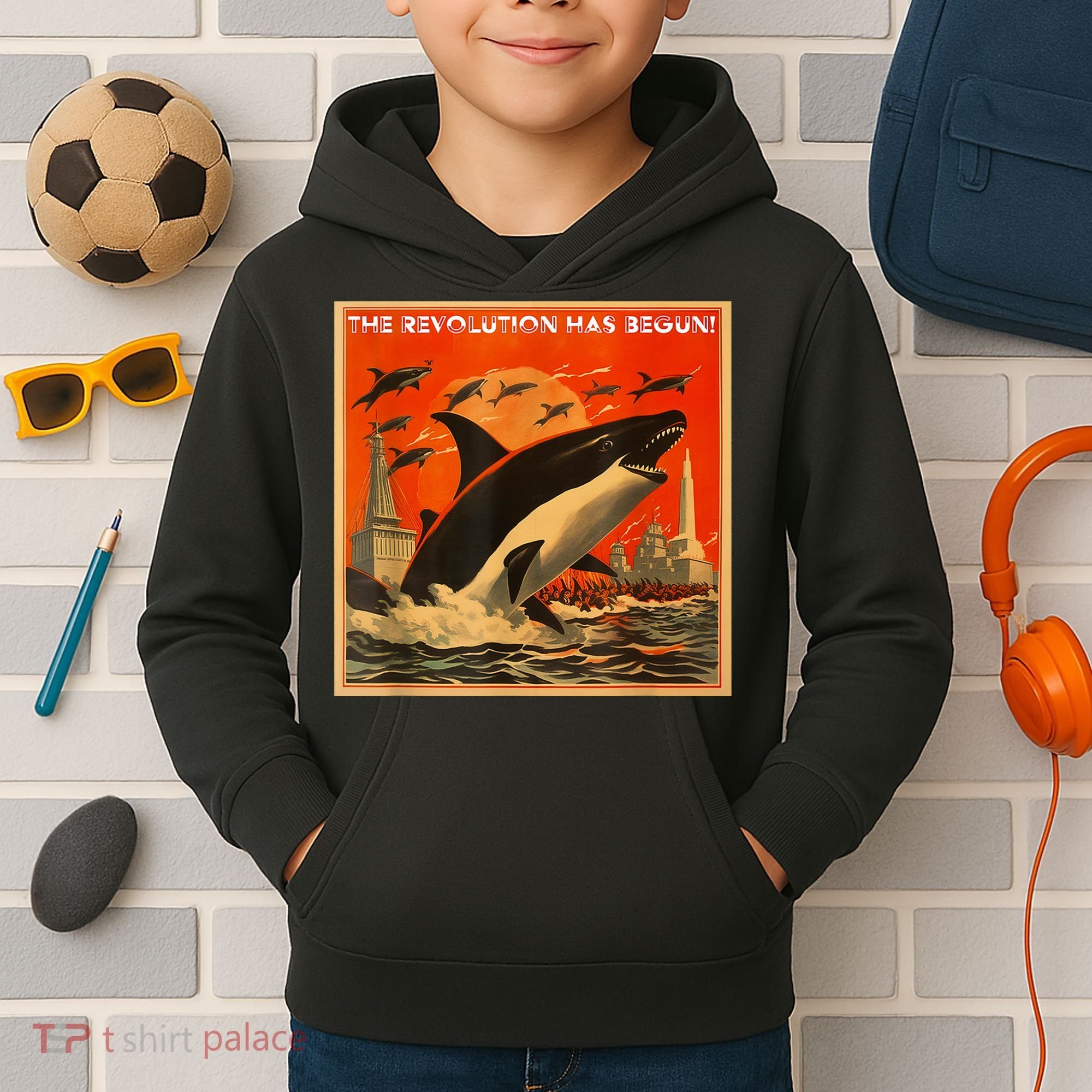 The Revolution Has Begin White Gladis Orcas Eat The Rich Kids Hoodie