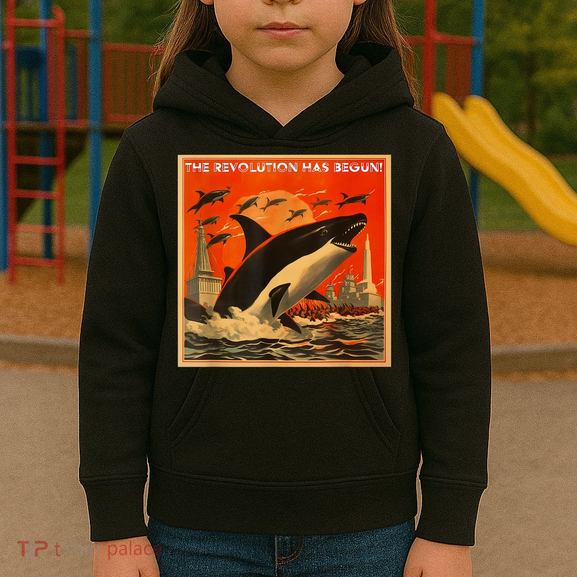 The Revolution Has Begin White Gladis Orcas Eat The Rich Kids Hoodie