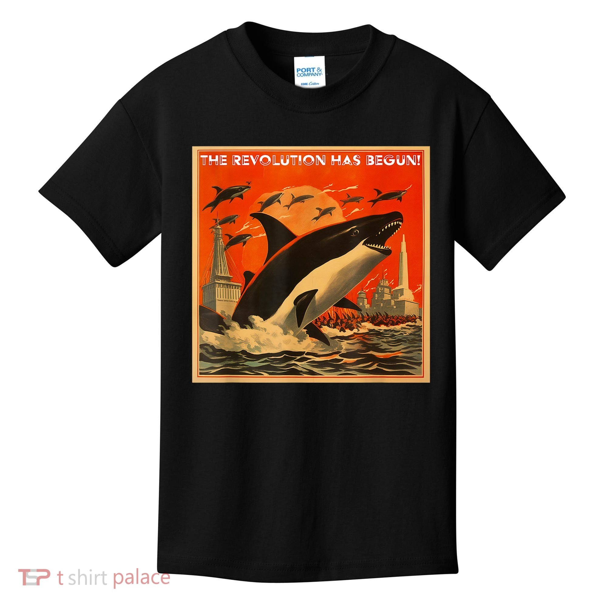 The Revolution Has Begin White Gladis Orcas Eat The Rich Kids T-Shirt