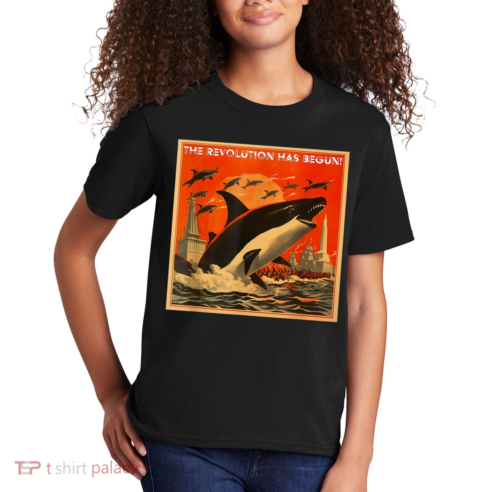 The Revolution Has Begin White Gladis Orcas Eat The Rich Kids T-Shirt