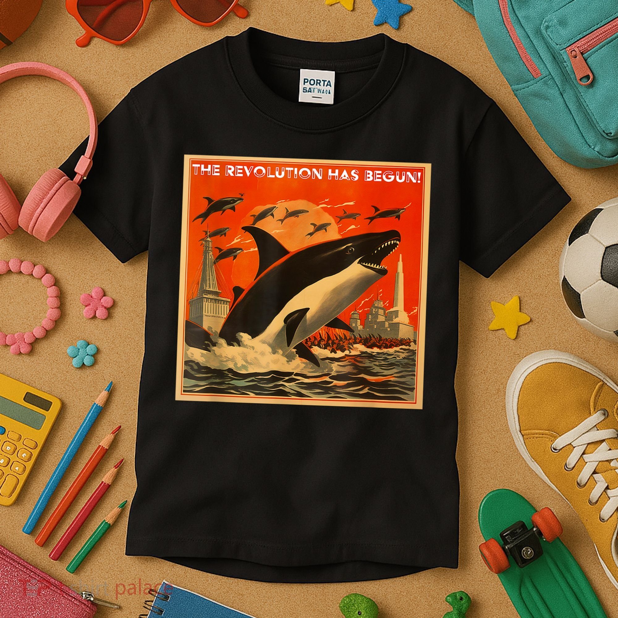 The Revolution Has Begin White Gladis Orcas Eat The Rich Kids T-Shirt