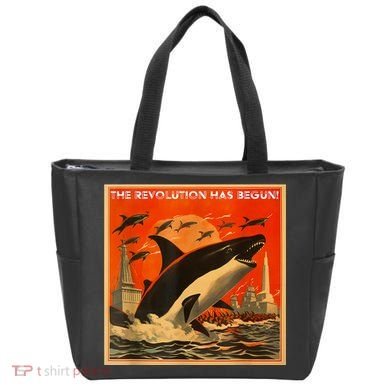 The Revolution Has Begin White Gladis Orcas Eat The Rich Tote Bag