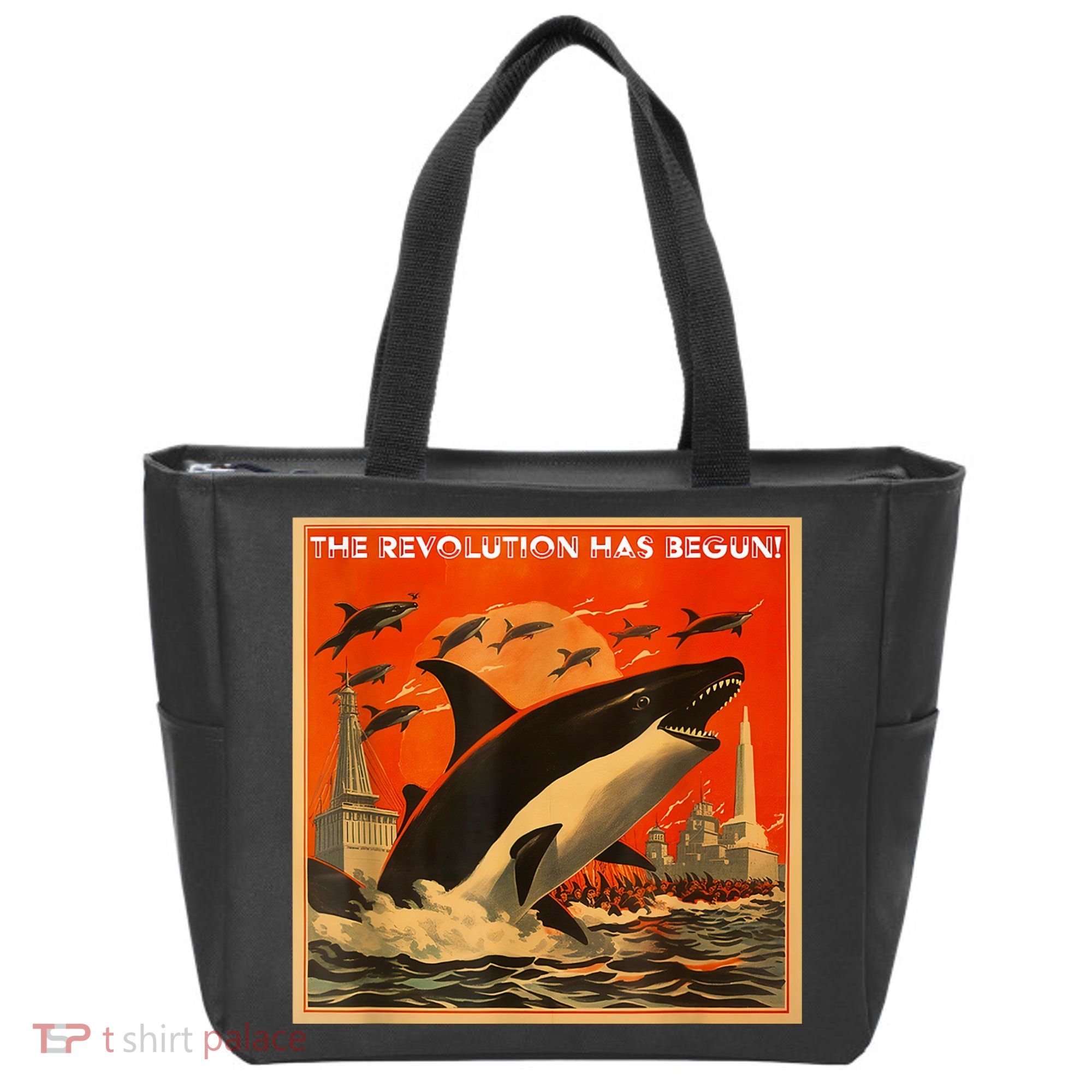 The Revolution Has Begin White Gladis Orcas Eat The Rich Tote Bag