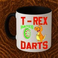T Rex Hates Darts Coffee Mug thumb 2