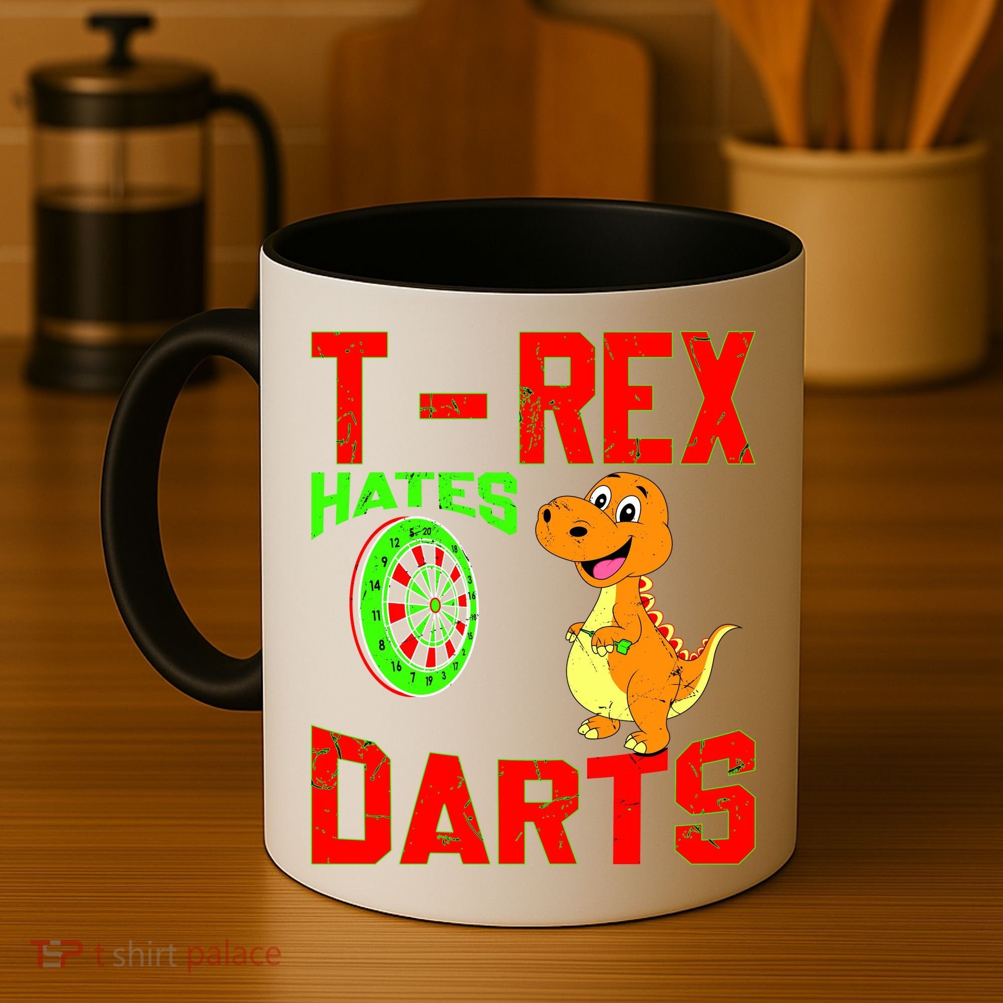 T Rex Hates Darts Coffee Mug