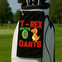 T Rex Hates Darts Golf Towel thumb 2