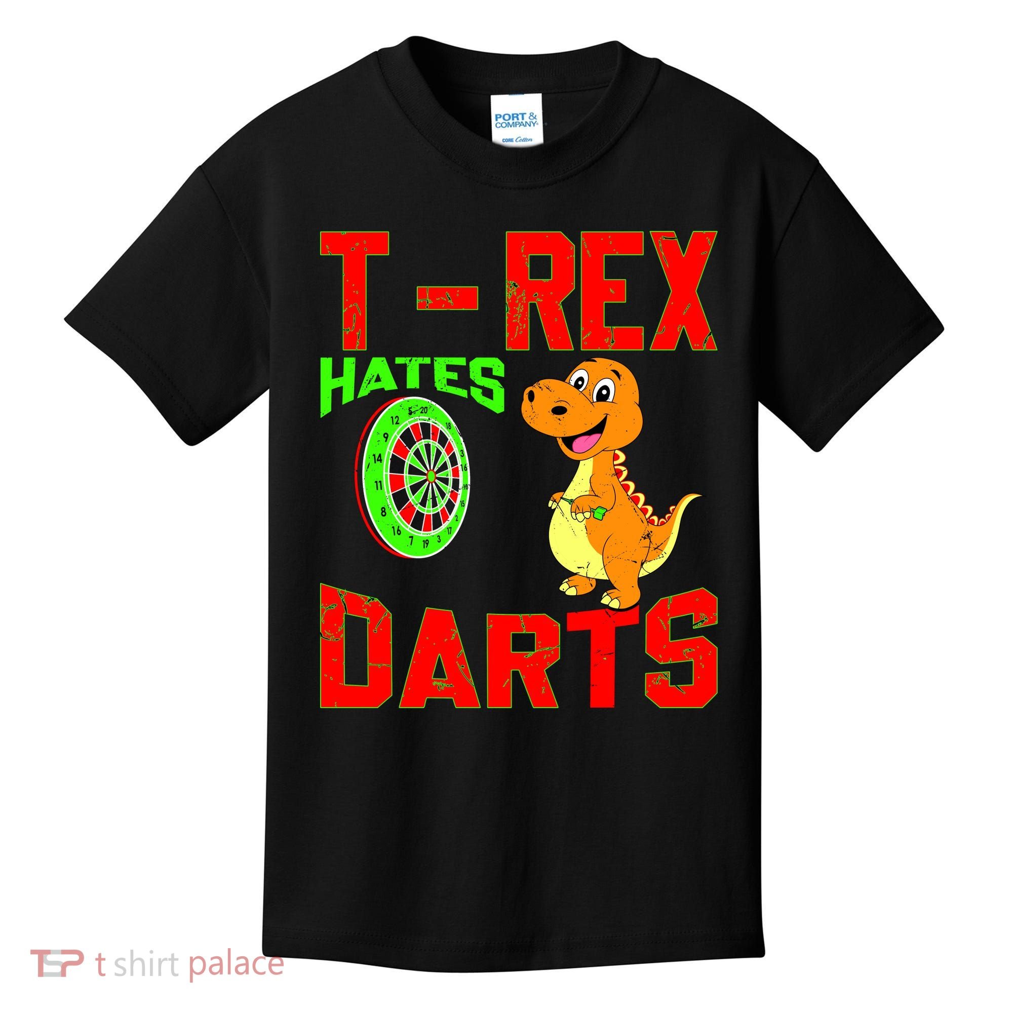 T Rex Hates Darts Kids T-Shirt