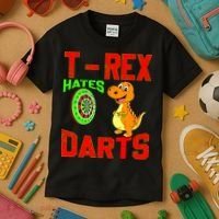 T Rex Hates Darts Kids T-Shirt thumb 3