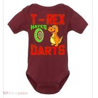 T Rex Hates Darts Baby Bodysuit thumb 0