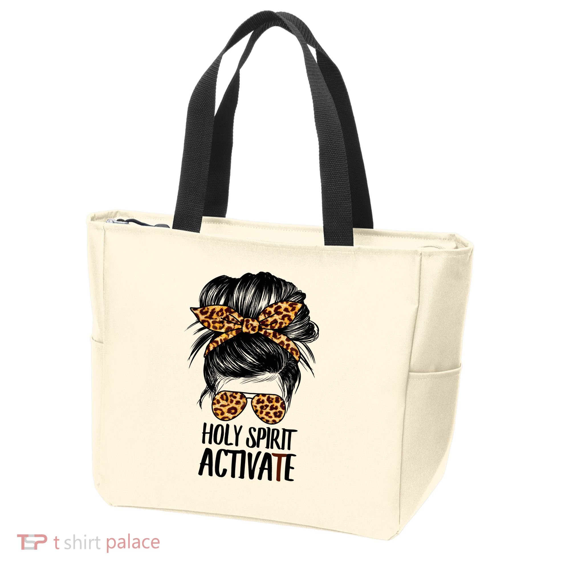 Trendy Religious Holy Spirit Cool Mom Life Leopard Print Tote Bag