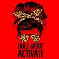 Trendy Religious Holy Spirit Cool Mom Life Leopard Print Santa Hat thumb 1