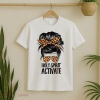 Trendy Religious Holy Spirit Cool Mom Life Leopard Print T-Shirt thumb 2