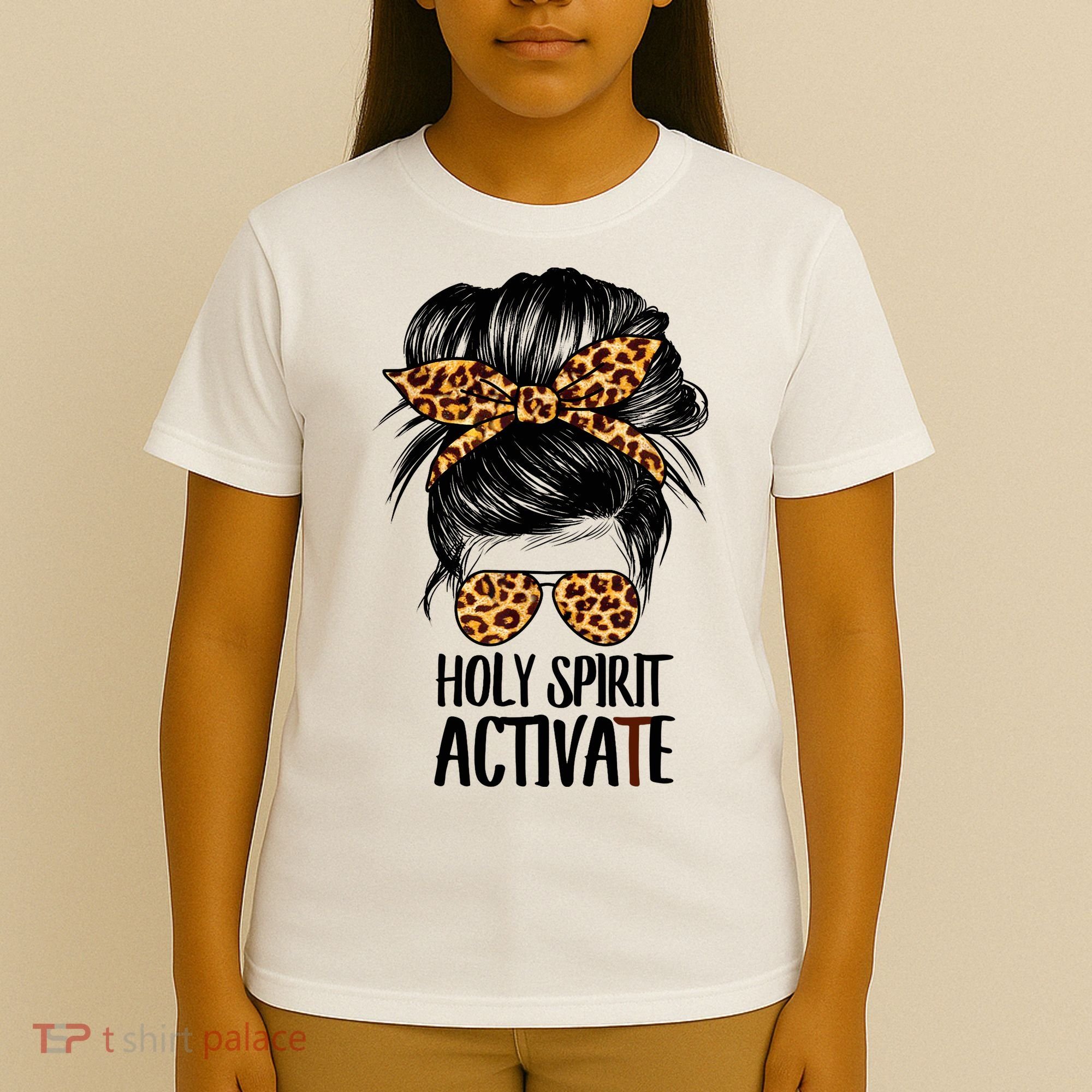 Trendy Religious Holy Spirit Cool Mom Life Leopard Print T-Shirt