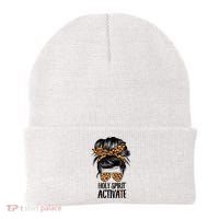 Trendy Religious Holy Spirit Cool Mom Life Leopard Print Beanie thumb 0