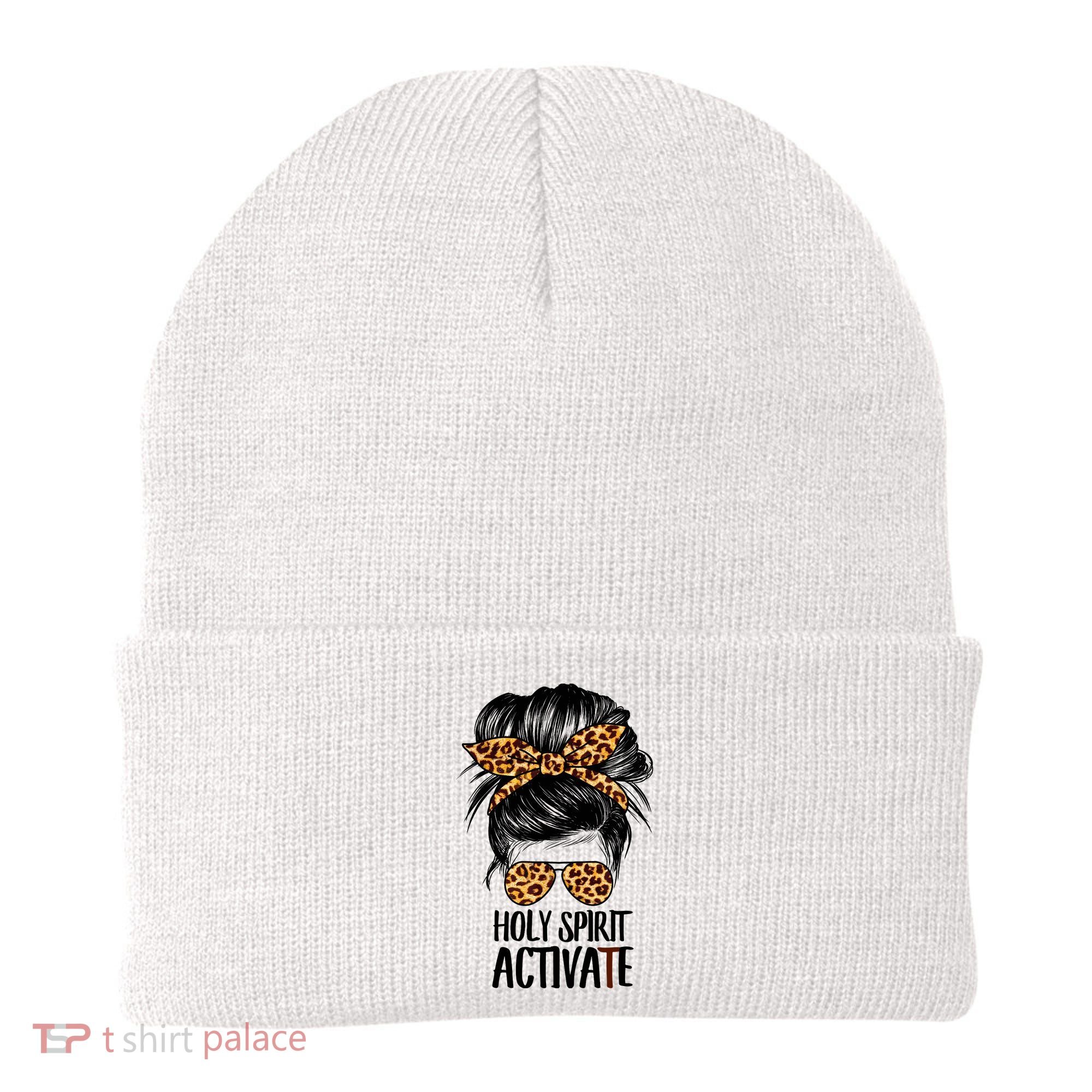 Trendy Religious Holy Spirit Cool Mom Life Leopard Print Beanie