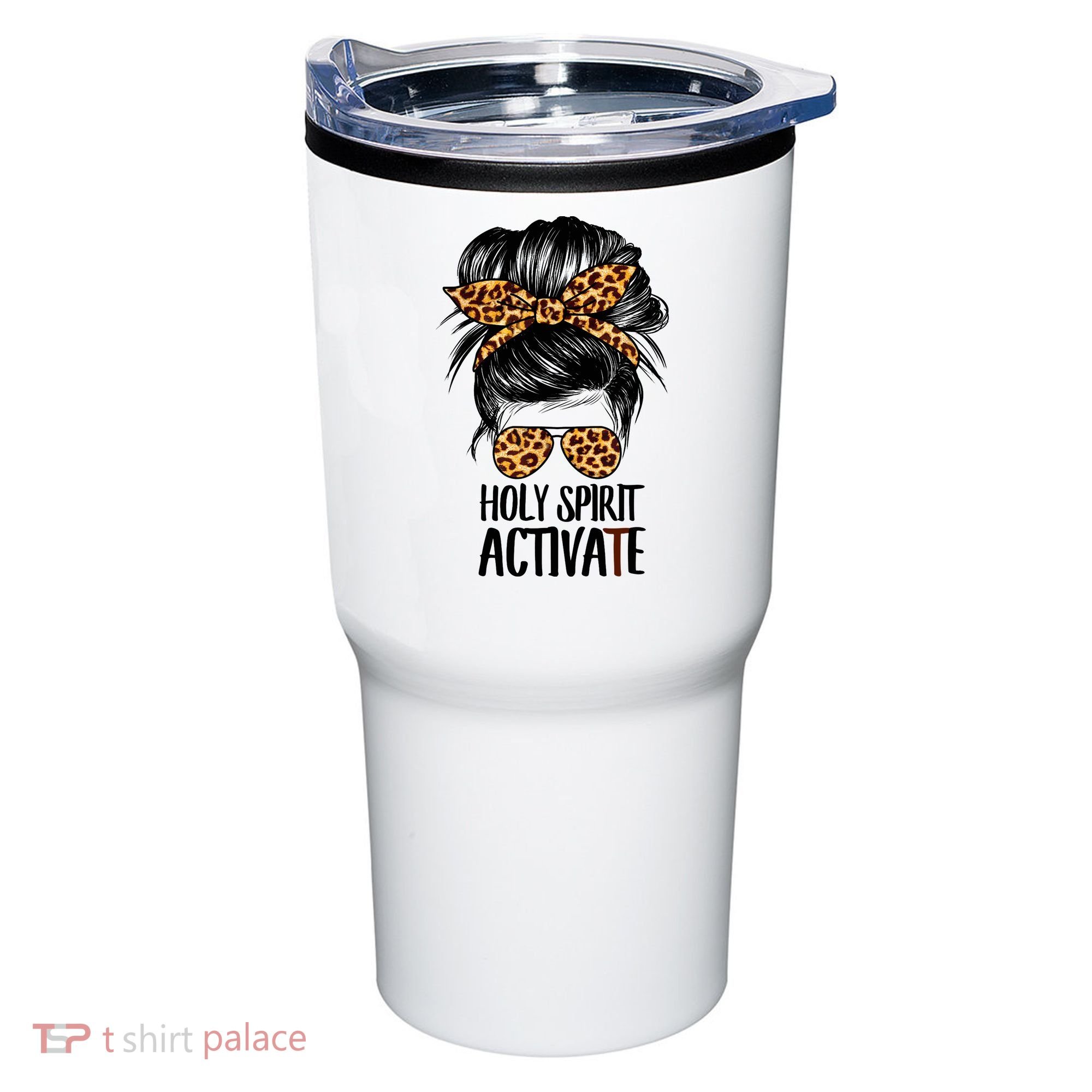 Trendy Religious Holy Spirit Cool Mom Life Leopard Print Tumbler