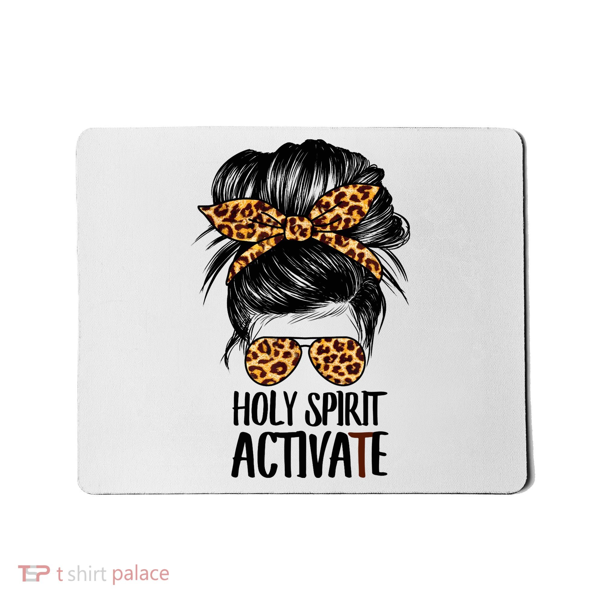 Trendy Religious Holy Spirit Cool Mom Life Leopard Print Mousepad
