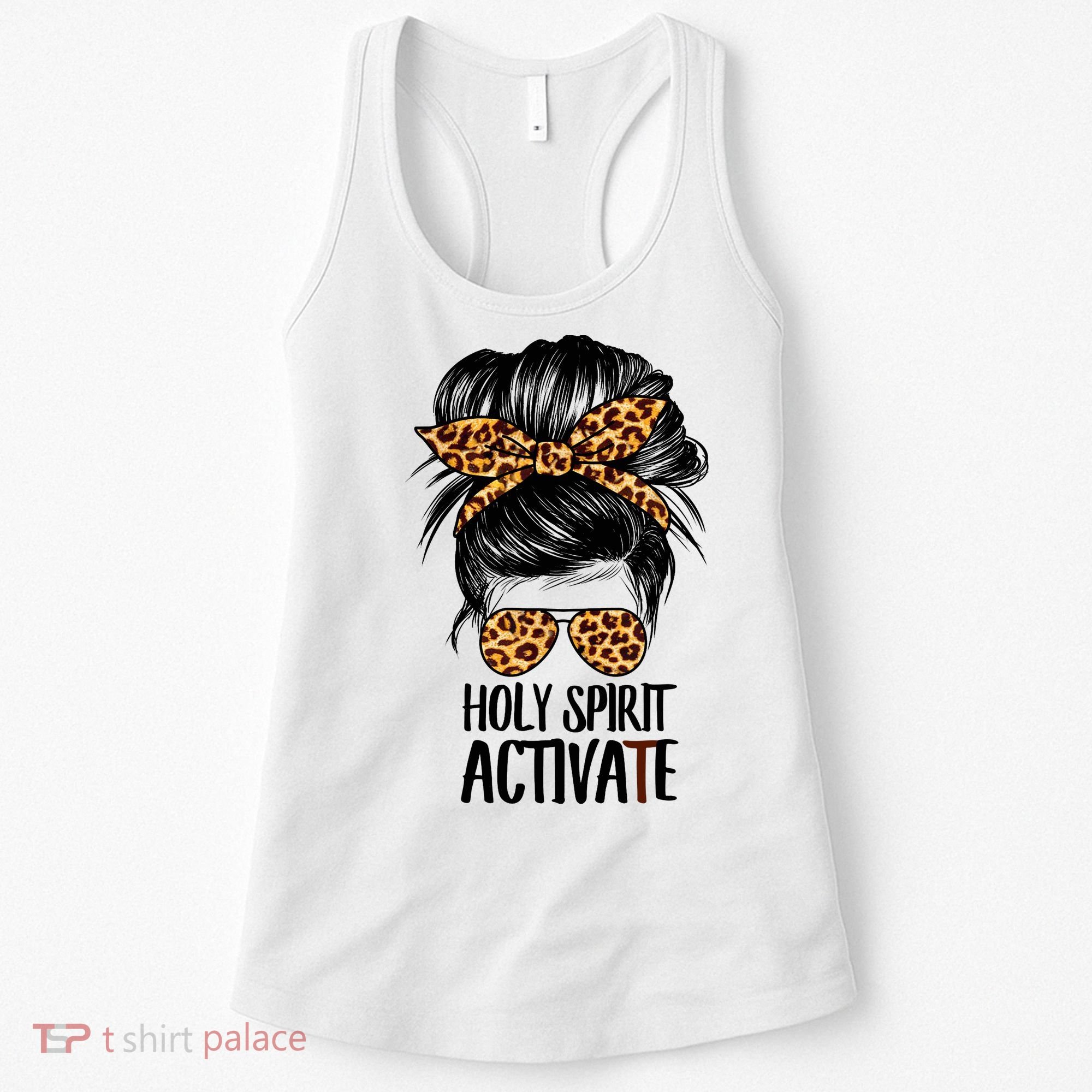 Trendy Religious Holy Spirit Cool Mom Life Leopard Print Women's Tank Top