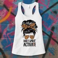 Trendy Religious Holy Spirit Cool Mom Life Leopard Print Women's Tank Top thumb 3