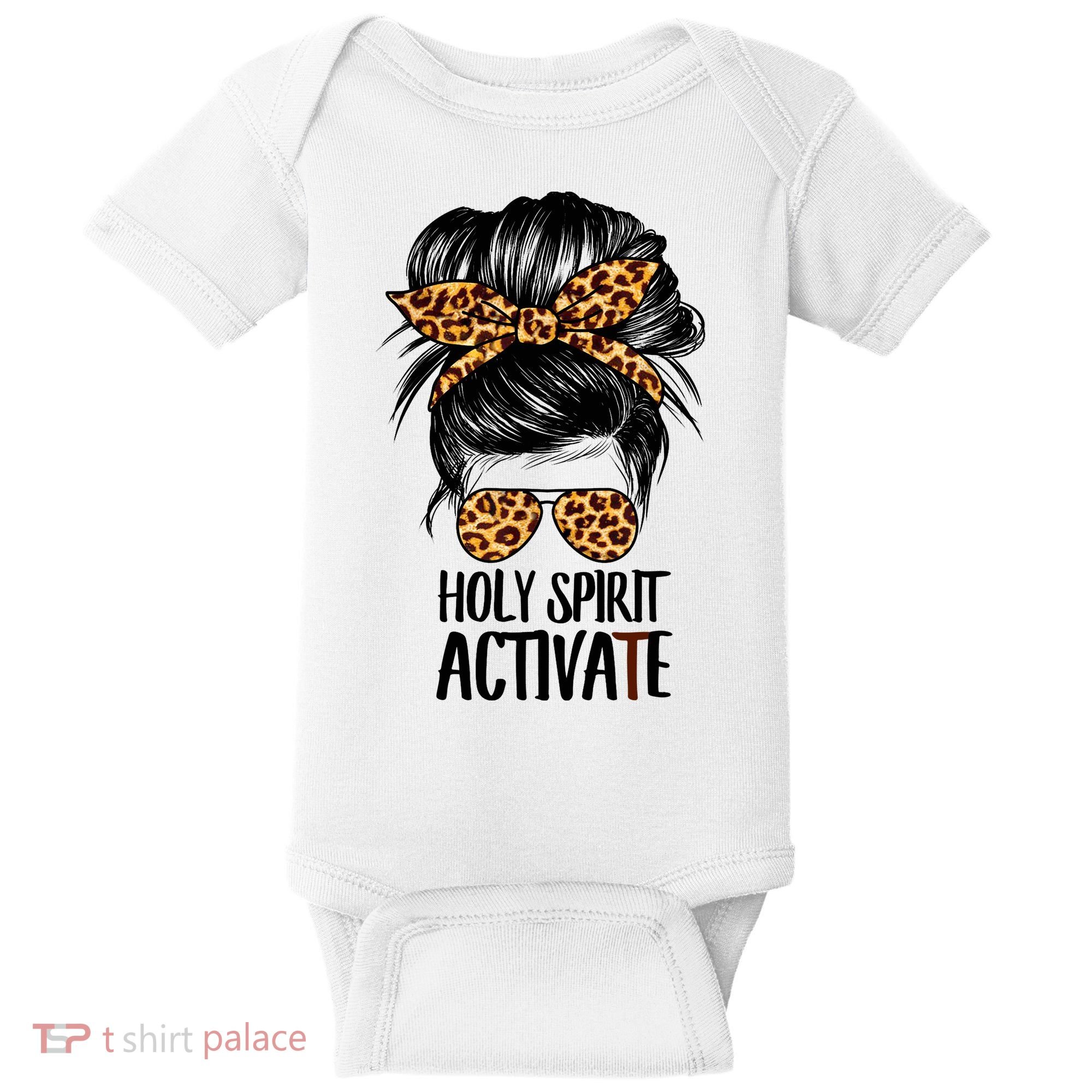 Trendy Religious Holy Spirit Cool Mom Life Leopard Print Baby Bodysuit