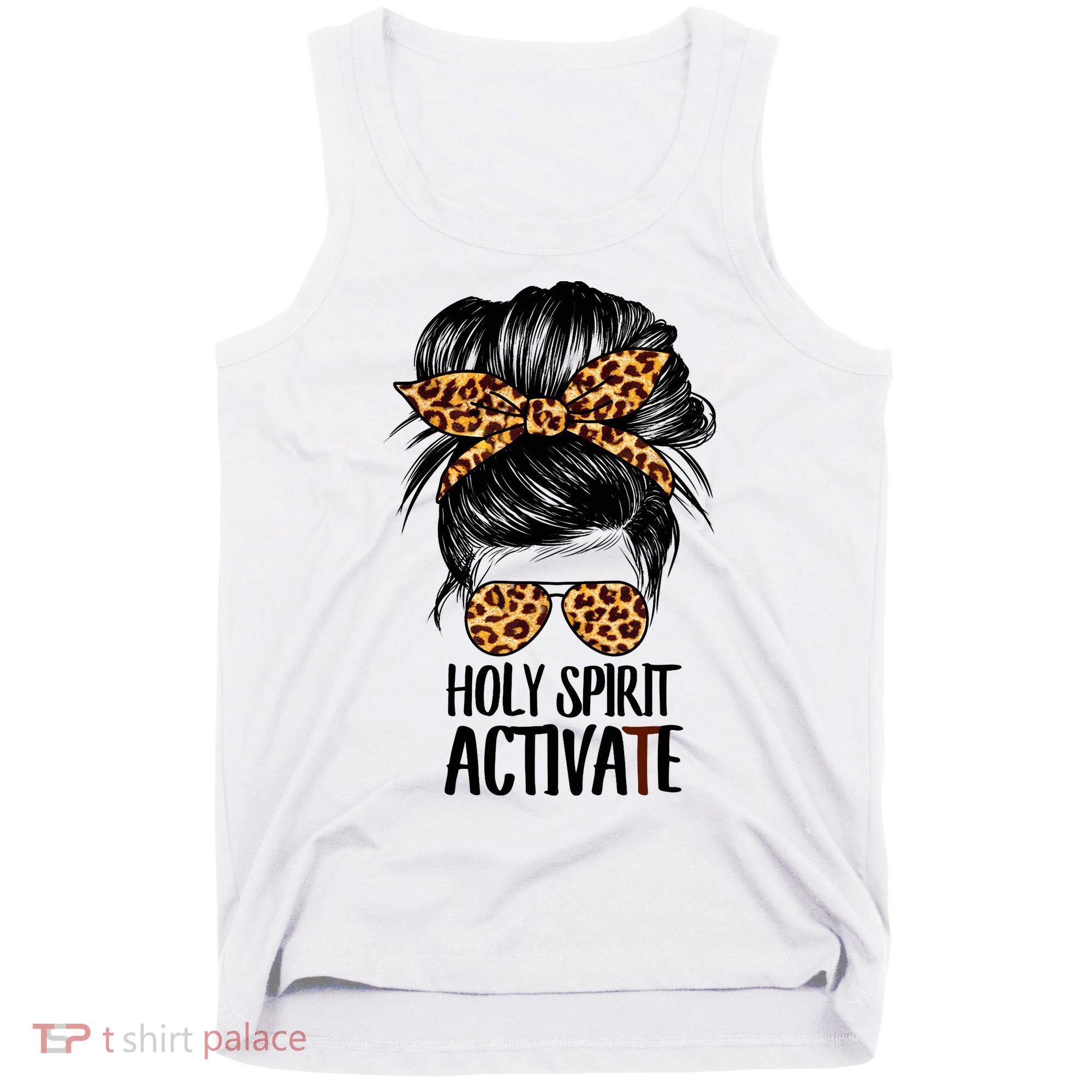 Trendy Religious Holy Spirit Cool Mom Life Leopard Print Tank Top
