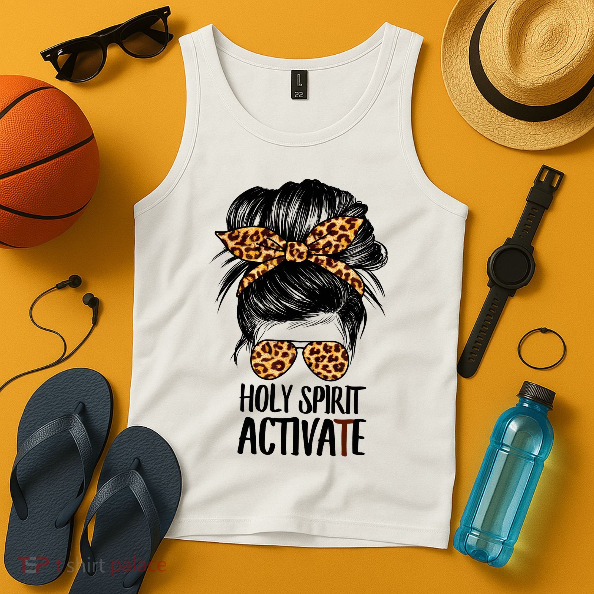 Trendy Religious Holy Spirit Cool Mom Life Leopard Print Tank Top