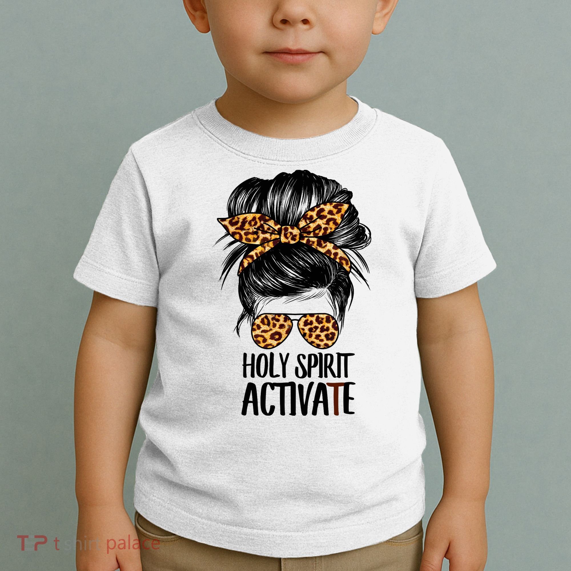 Trendy Religious Holy Spirit Cool Mom Life Leopard Print Toddler T-Shirt