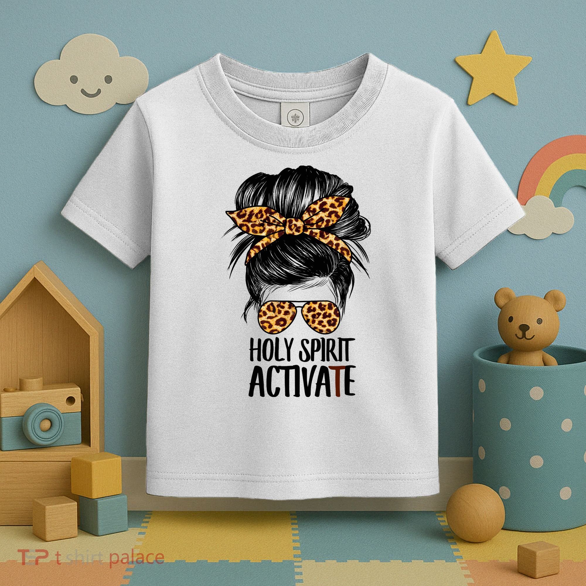 Trendy Religious Holy Spirit Cool Mom Life Leopard Print Toddler T-Shirt