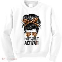 Trendy Religious Holy Spirit Cool Mom Life Leopard Print Kids Sweatshirt thumb 0
