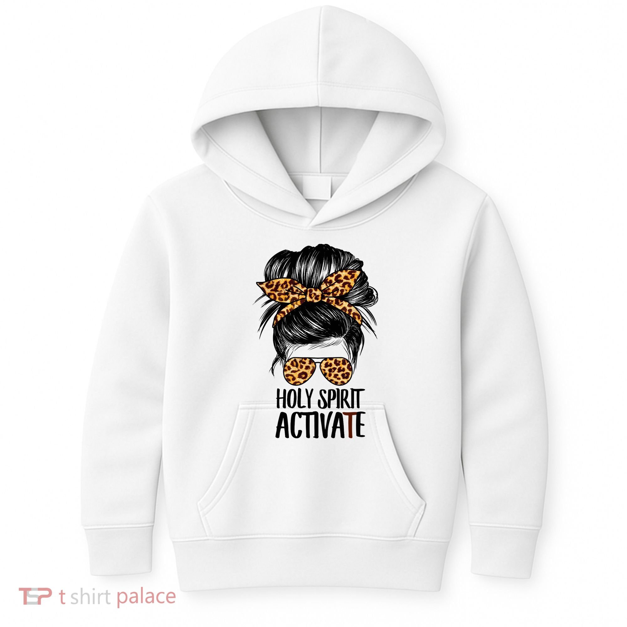 Trendy Religious Holy Spirit Cool Mom Life Leopard Print Kids Hoodie