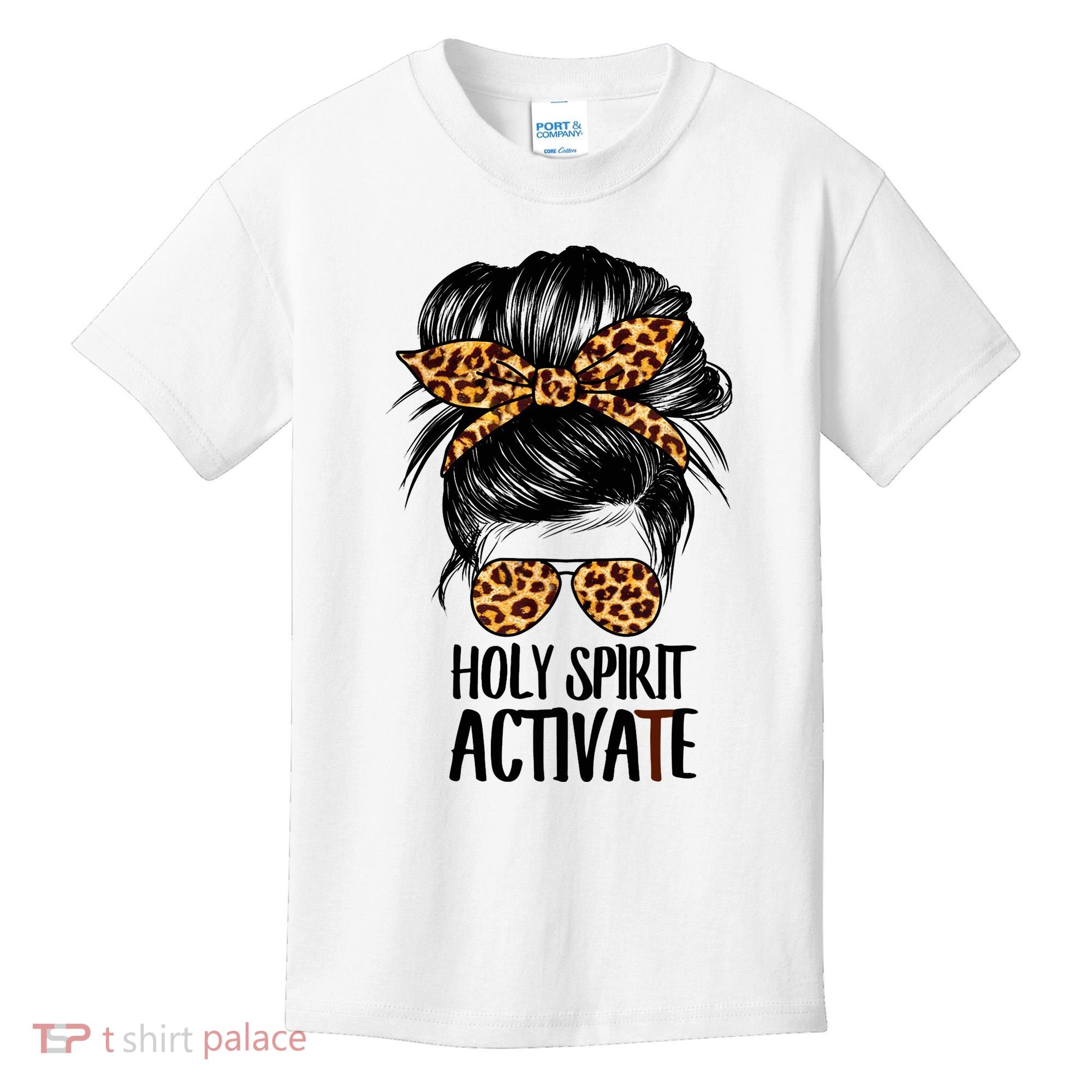 Trendy Religious Holy Spirit Cool Mom Life Leopard Print Kids T-Shirt