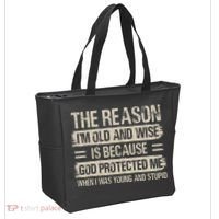 The Reason IM Old And Wise Inspirational Christian Faith Tote Bag thumb 2