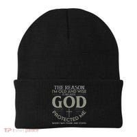 The Reason I'm Old And Wise Is Because God Protected Me Beanie thumb 0