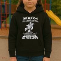 The Reason I'm Old And Wise Is Because God Protected Me Kids Hoodie thumb 3