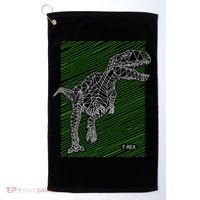 T Rex Illustration Golf Towel thumb 0