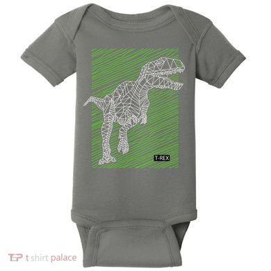 T Rex Illustration Baby Bodysuit