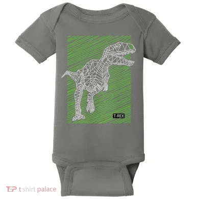 T Rex Illustration Baby Bodysuit