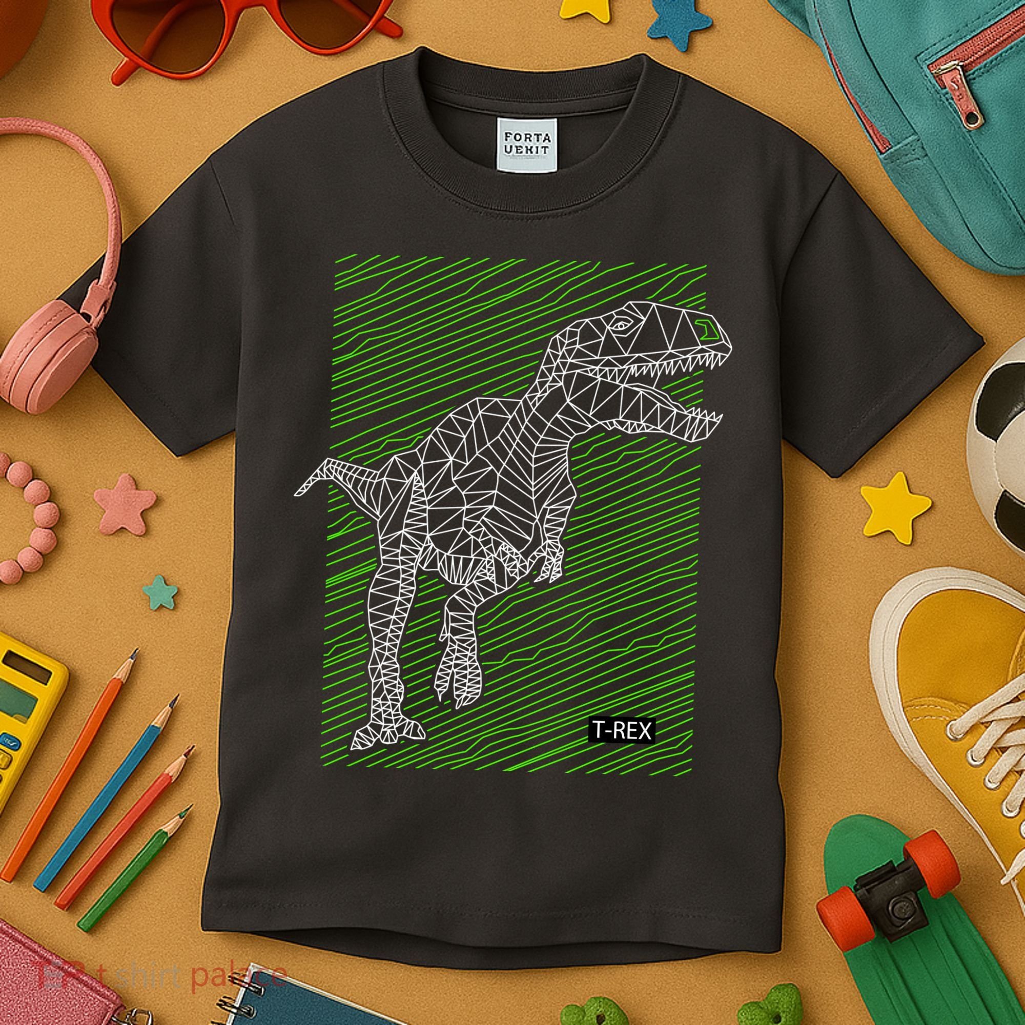 T Rex Illustration Kids T-Shirt