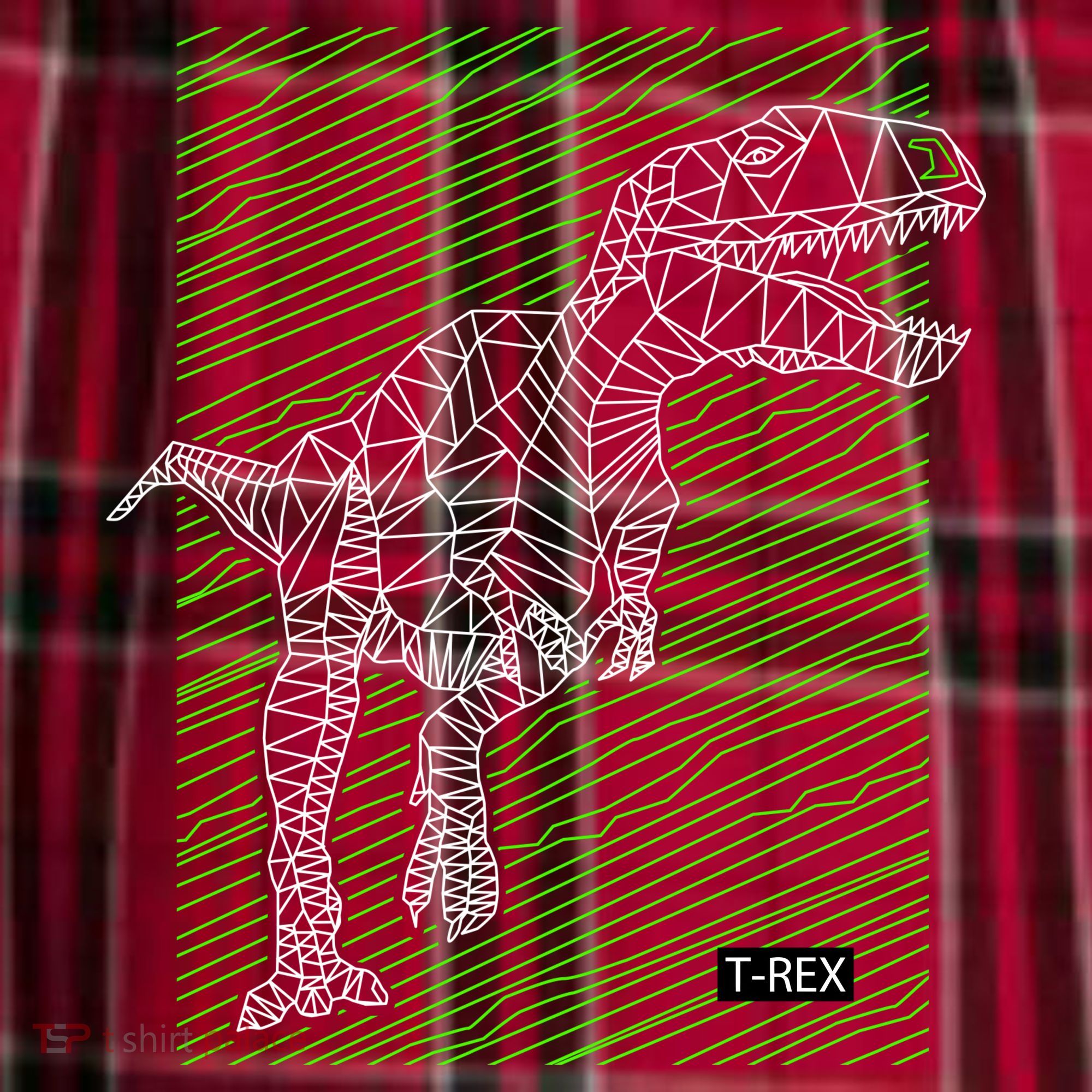 T Rex Illustration Women's Flannel Plaid Pajama Pants