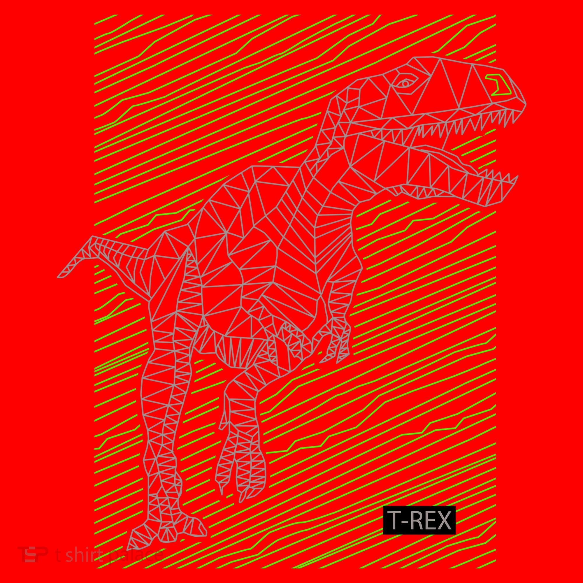 T Rex Illustration Santa Hat