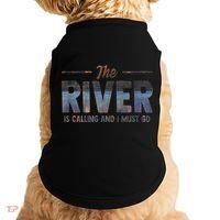 The River Is Calling I Must Go White Water Rafting Boating Doggie Tank thumb 0