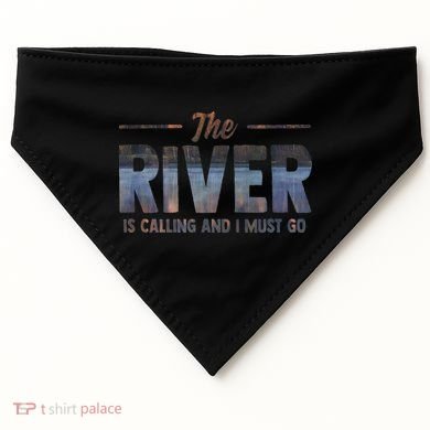 The River Is Calling I Must Go White Water Rafting Boating USA-Made Doggie Bandana