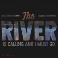 The River Is Calling I Must Go White Water Rafting Boating USA-Made Doggie Bandana thumb 2