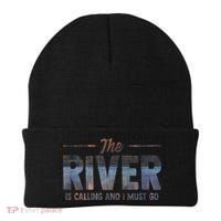 The River Is Calling I Must Go White Water Rafting Boating Beanie thumb 0