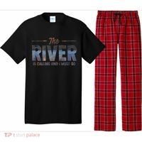 The River Is Calling I Must Go White Water Rafting Boating Pajama Set thumb 0