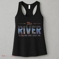 The River Is Calling I Must Go White Water Rafting Boating Women's Tank Top thumb 3